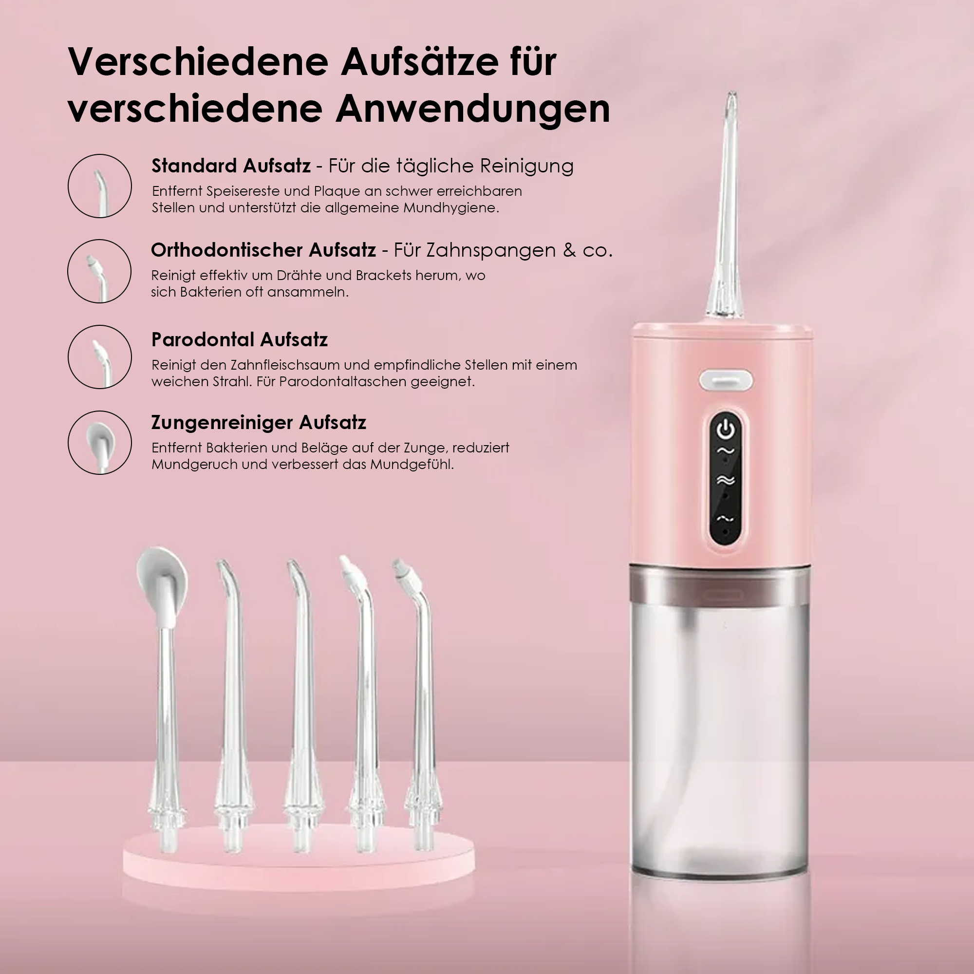 Spar-Bundle für Aligner- und Zahnschienenträger mit Ultraschallreiniger und Munddusche