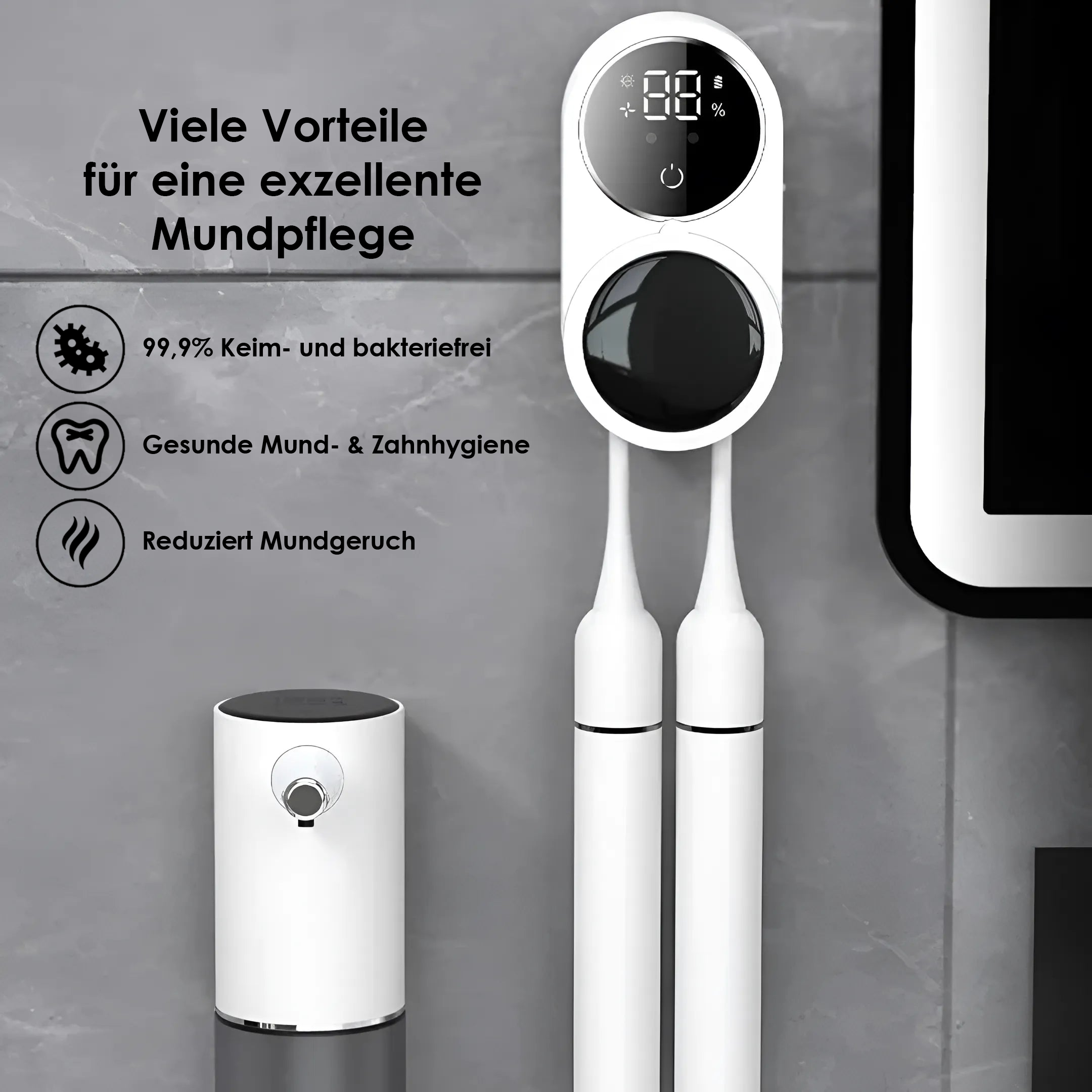 Komplettes Mundhygiene-Bundle mit Zahnbürste, Munddusche, Zahnsteinentferner und UV-Sterilisator