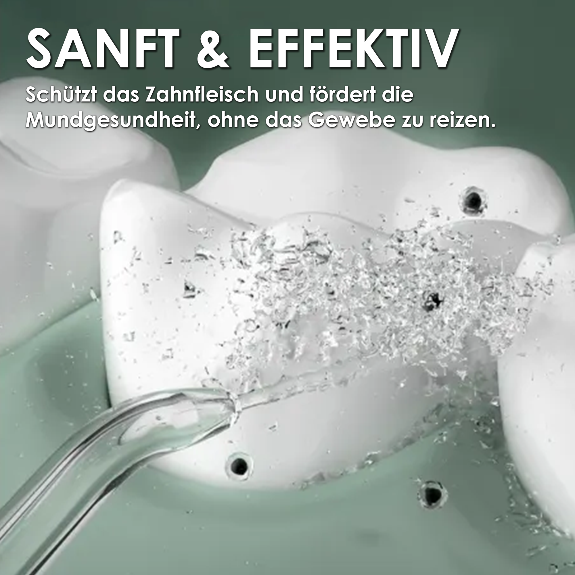 Dentalsmart Munddusche mit einstellbaren Reinigungsstufen und Zubehör