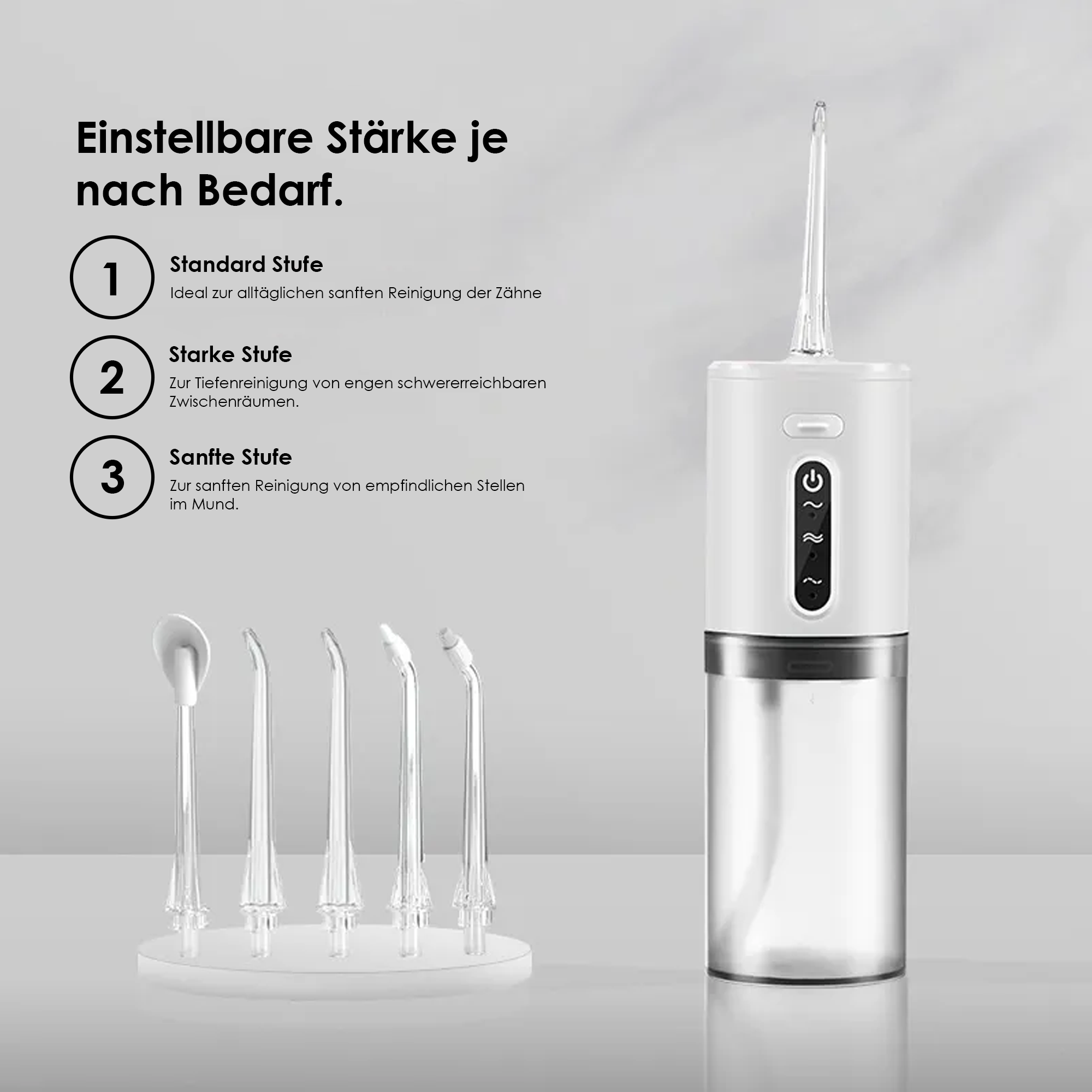 Komplettes Mundhygiene-Bundle mit Zahnbürste, Munddusche, Zahnsteinentferner und UV-Sterilisator